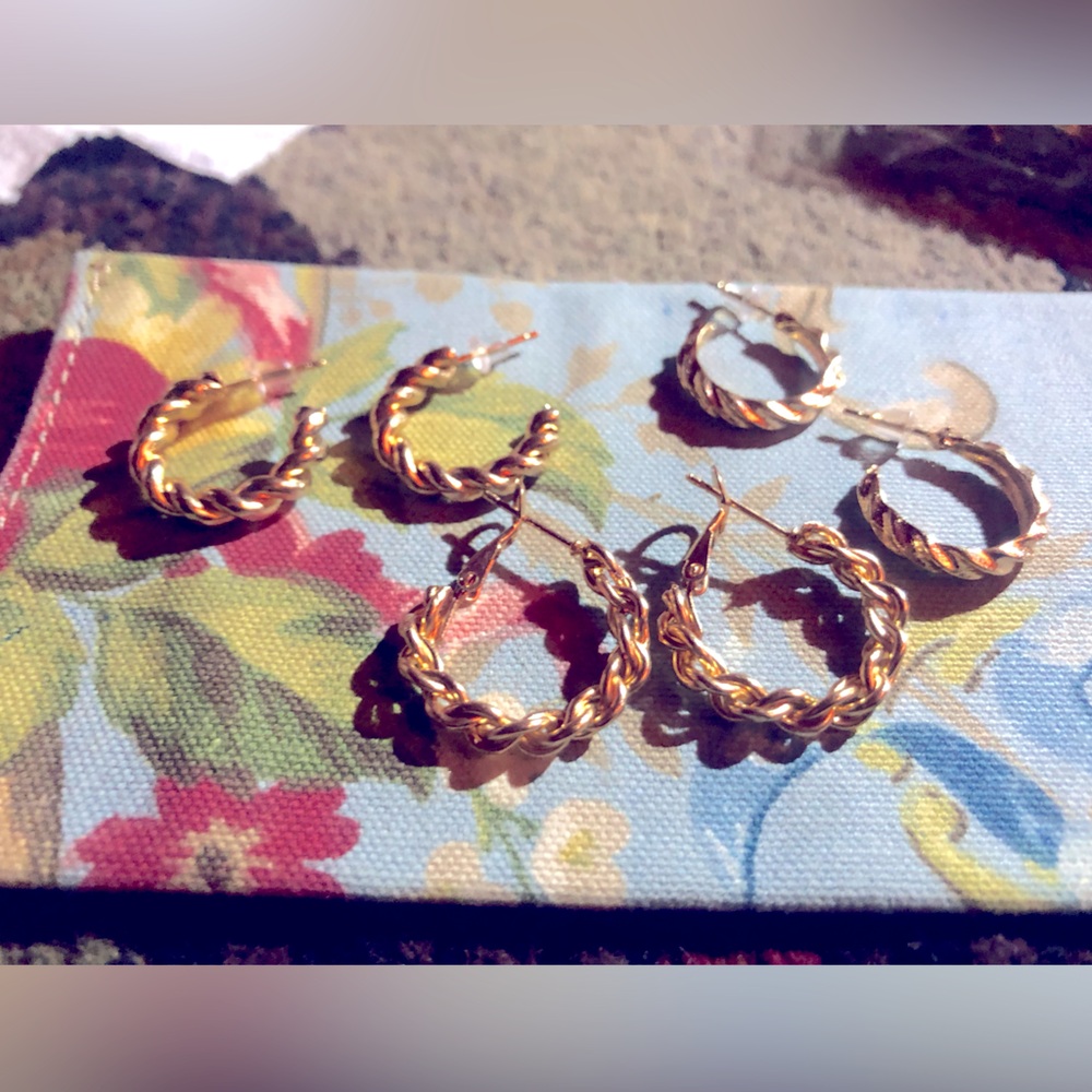 Gold Twisted Hoop Earrings